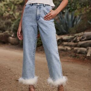 12th Tribe Bridal Feather Jeans